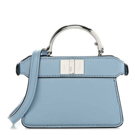 FENDI Nappa Nano Peekaboo Satchel Blue 